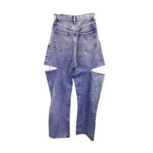 Maison Margiela Slashed Cut-Out Jeans in Blue Cotton